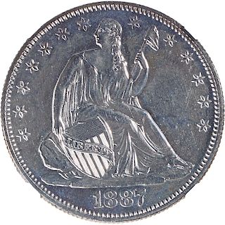 U.S. 1887 PROOF SEATED LIBERTY 50C