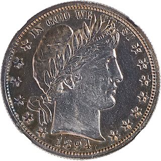 U.S. 1894 PROOF BARBER 50C COIN