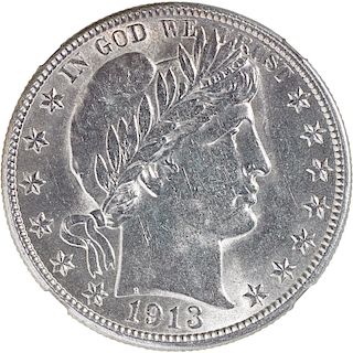 U.S. 1913-D BARBER 50C COIN
