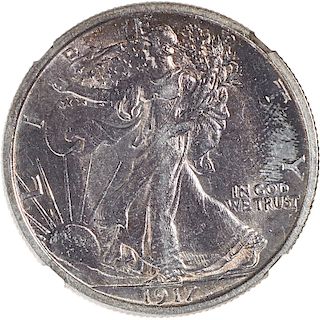 U.S. 1917-D REVERSE WALKING LIBERTY 50C COIN