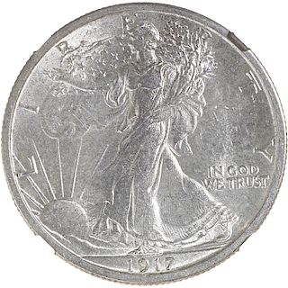 U.S. 1917-S REVERSE WALKING LIBERTY 50C COIN
