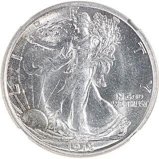 U.S. 1918-D WALKING LIBERTY 50C COIN