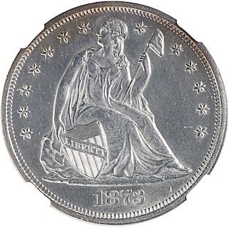 U.S. 1873 SEATED LIBERTY $1 COIN