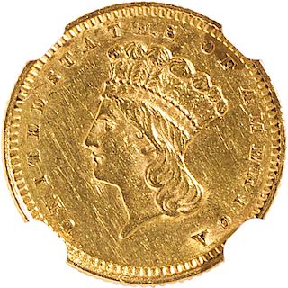 U.S. 1862 INDIAN HEAD $1 GOLD COIN