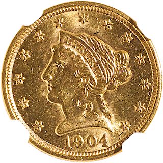 U.S. 1904 LIBERTY $2.5 GOLD COIN