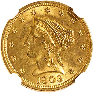 U.S. 1906 LIBERTY $2.5 GOLD COIN