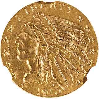 U.S. 1910 INDIAN HEAD $2.5 GOLD COIN