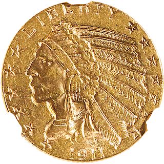 U.S. 1911-S INDIAN HEAD $5 GOLD COIN