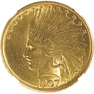 U.S. 1907 INDIAN HEAD $10 GOLD COIN