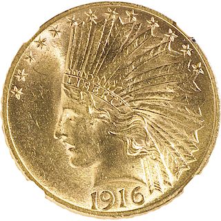U.S. 1916-S  INDIAN HEAD $10 GOLD COIN