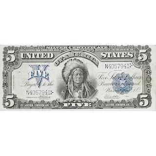 1899 $5 SILVER CERTIFICATE INDIAN  CHIEF
