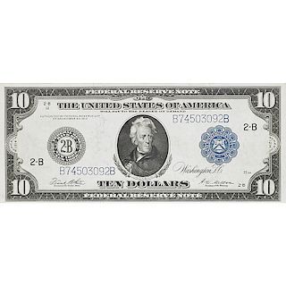 1914 $10 FEDERAL RESERVE NOTE NEW YORK