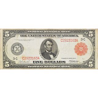 1914 $5 FEDERAL RESERVE NOTE PHILADELPHIA
