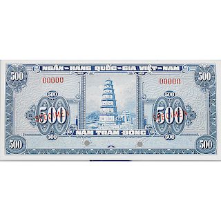 1955 (ND) SOUTH VIETNAM 500 DONG SPECIMEN NOTE