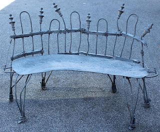 Vintage Iron Bench Signed  A .Zan.