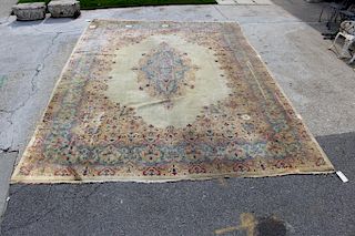 Antique and Finely Hand Woven Kirman Carpet.