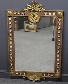Antique and Fine Quality Bronze Mounted Mirror