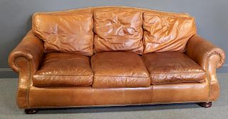 Hancock and Moore Signed Leather Sofa.