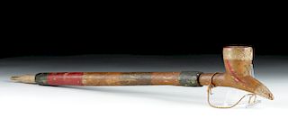 Late 19th C. Penobscot Indian Wooden Tobacco Pipe