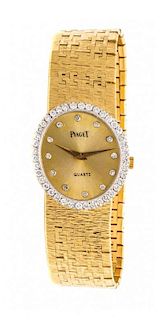 An 18 Karat Yellow Gold and Diamond Wristwatch, Piaget, 41.80 dwts.