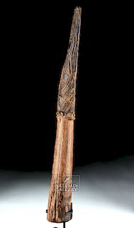 Late 19th C. PNG Wooden Garamut Slit-Gong Drum Beater