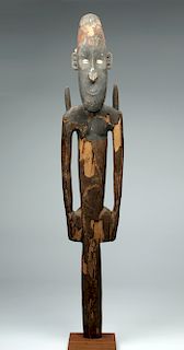 19th C. Papua New Guinea Wooden Ancestor Figure