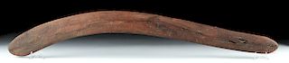 Early 20th C. Aboriginal Wooden Hunting Boomerang
