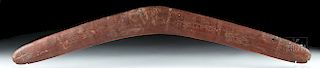Early 20th C. Aboriginal Mulga Wood Hunting Boomerang