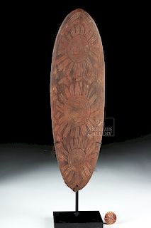 Late 19th C. Aboriginal Wooden Bullroarer w/ Human Hair