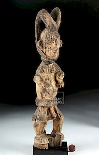 Early 20th C. African Igbo Wooden Alusi Ikenga Figure