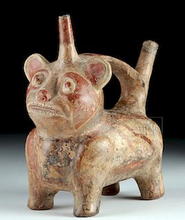 Chorrera Pottery Standing Jaguar Vessel - Rare Form