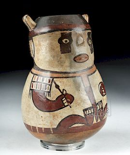 Nazca Pottery Polychrome Figural Vessel - Shaman