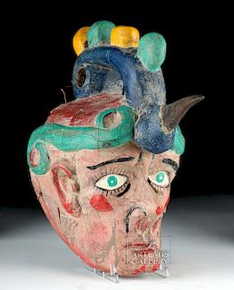 Mid-20th C. Guatemalan Wooden Festival Mask