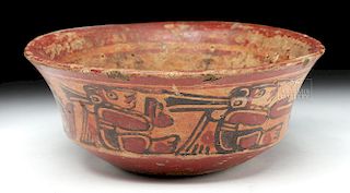 Mayan Copador Polychrome Bowl w/ Dogs