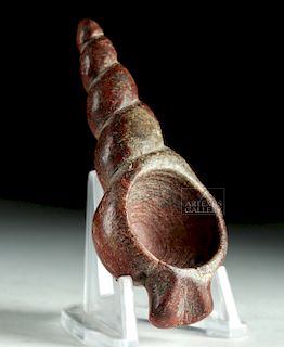 Tairona Stone Drug Spoon - Seashell Form