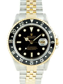 Rolex GMT-Master II Yellow Gold / SS Black Dial