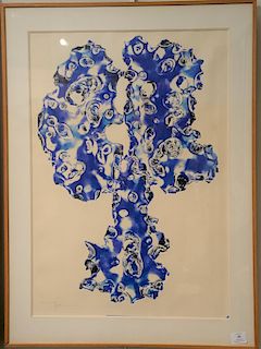 Mitsuo Kano (B. 1933), intaglio, Soldered Blue 1964, signed in pencil lower right: M. Kano Epd' Artiste, original artist label on ve...