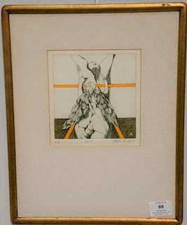 Ignacio Jose Marmol (1934-1994), colored etching, "Asi", numbered 4/50, signed and dated in pencil lower right: Marmol 15-XII-75, ha...