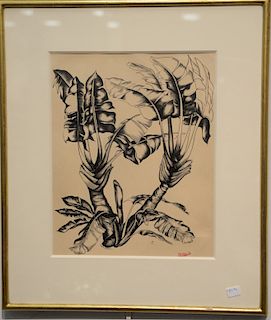 Margaret Wentworth Millard (1914-1999), two ink on paper, "Plant Branches Leaves" and "High Mountain Harmony - The Sierras", both si...