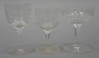 Group of crystal stems and bowls, forty-two pieces total.   Provenance: Estate of Peggy & David Rockefeller having stamp/label.