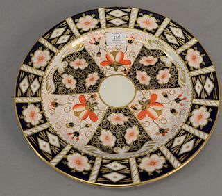 Royal Crown Derby round platter. diameter 14 inches.   Provenance: Estate of Peggy & David Rockefeller having stamp/label.