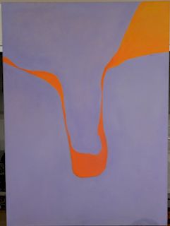 Maud Morgan (1903-1999), oil on canvas, large abstract purple and orange, signed and dated on verso: Maud Morgan 76, 65" x 48". <R...