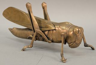 Philip Grausman (B. 1935), bronze, Grasshopper, signed and numbered: Grausman 1/6 (missing one antenna). height 7 1/4 inches, length...