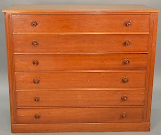 Cherry storage chest of six drawers (was a built-in, ends cut and not finished). height 51 inches, width 58 inches, depth 22 inches....