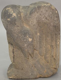 Limestone eagle figure with head and neck turned back, came out of Rockefeller garden.  height 22 inches, width 16 inches, depth 1...