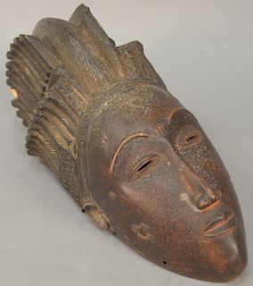 African Ivory coast Baule tribal mask.  height 14 inches, width 6 1/2 inches   Provenance: Estate of Peggy & David Rockefeller...