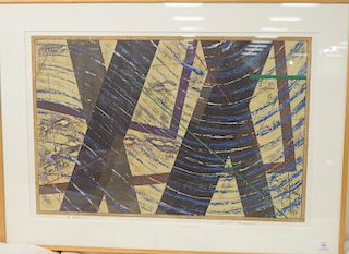 Yuichi Hasegawa (1945), woodblock, Journal of Windspeed #2, signed and dated in pencil lower right: 1989 Yuichi Hasegawa, numbered l...