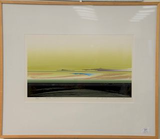 Tetsuro Sawada, silkscreen, "Beige Fantasia", pencil signed and dated lower right: T. Sawada 84', numbered and titled lower left: 32...