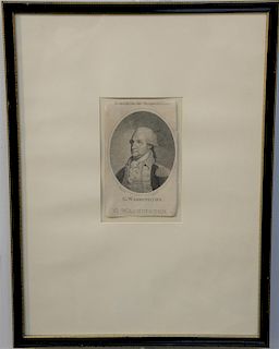 Set of six George Washington, 18th century engravings to include (1) W. Sharp, Washington Commander in Chief of ye Armies of ye Unit...