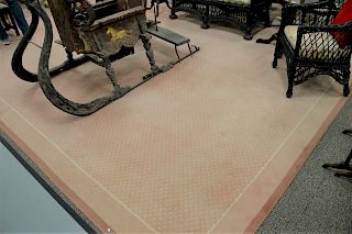 Custom contemporary carpet. 10'4" x 18'   Provenance: Estate of Peggy & David Rockefeller.